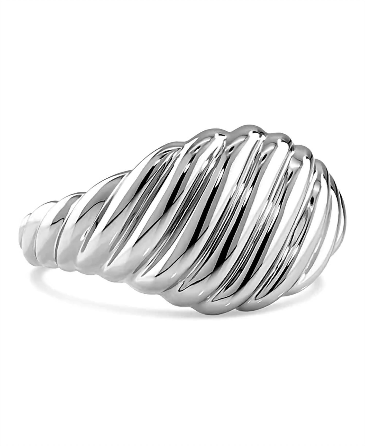 New Devata Women's Tapered Rope Ring In Sterling Silver
